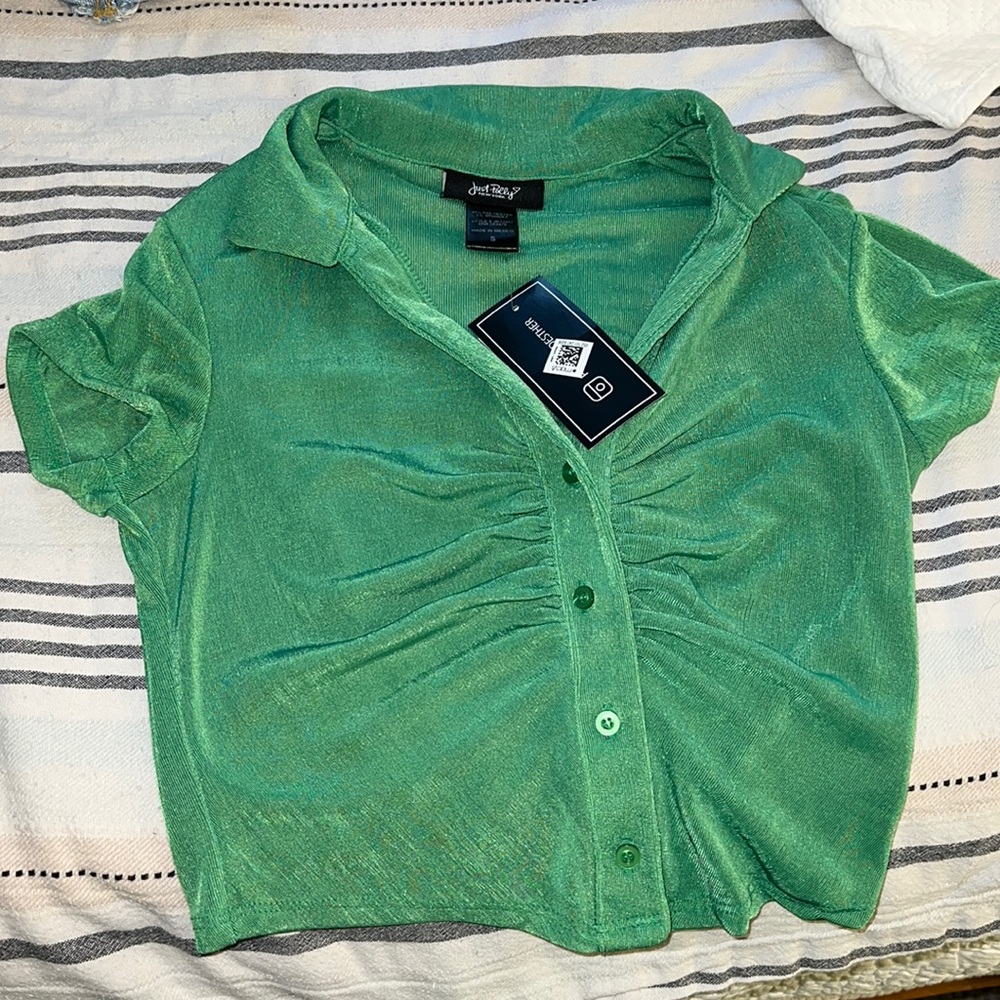 Bright green crop tee